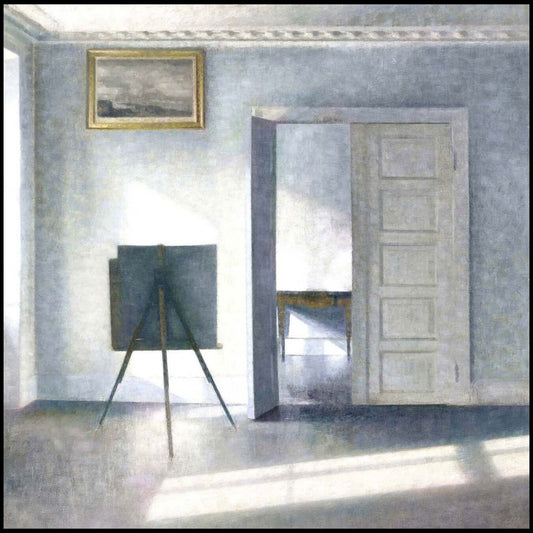 Vilhelm Hammershøi  - Interior with an Easel - Hakyarts