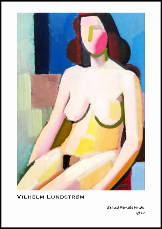 Vilhelm Lundstrom - Seated Female Nude Poster - Hakyarts