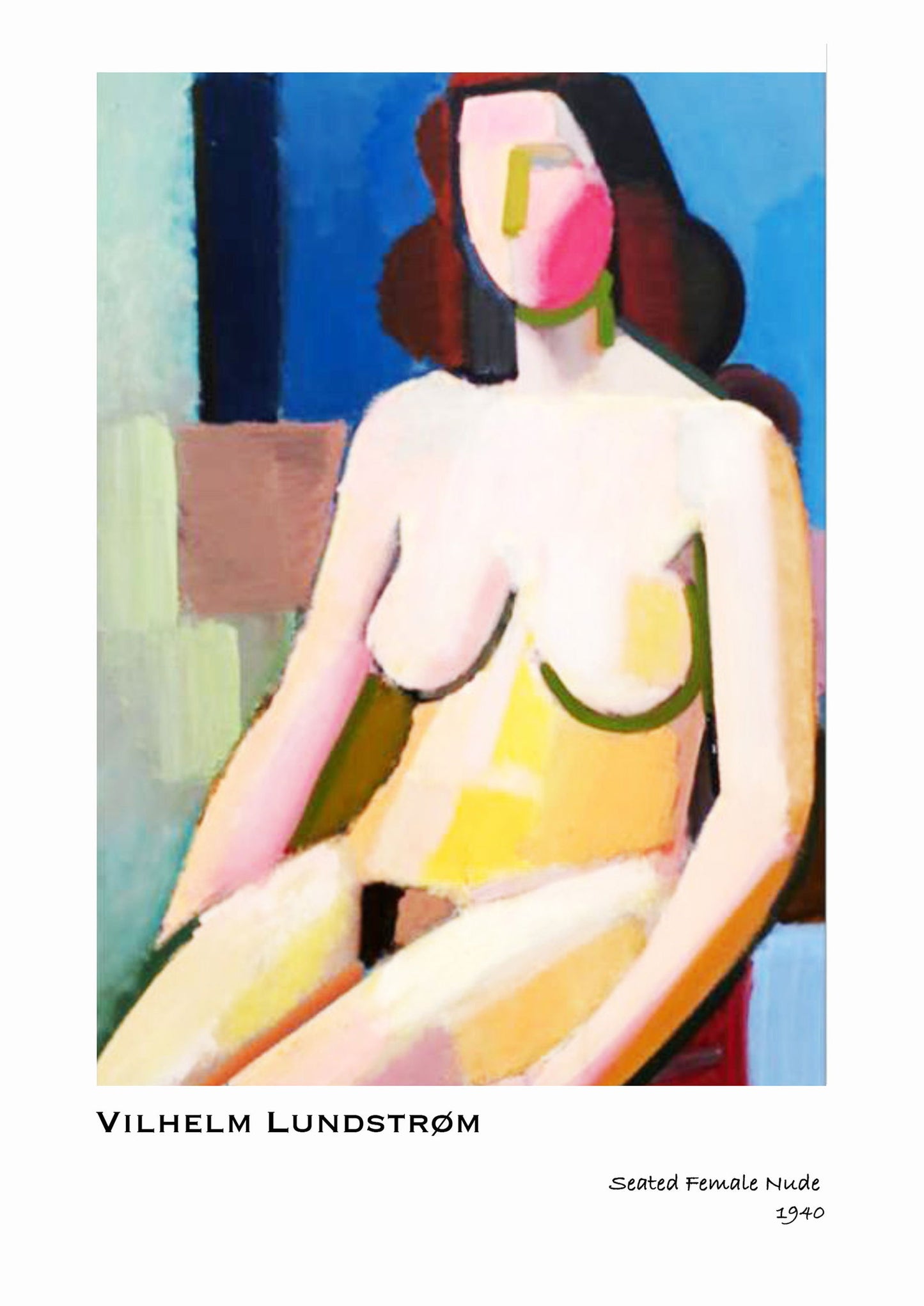 Vilhelm Lundstrom - Seated Female Nude Poster - Hakyarts