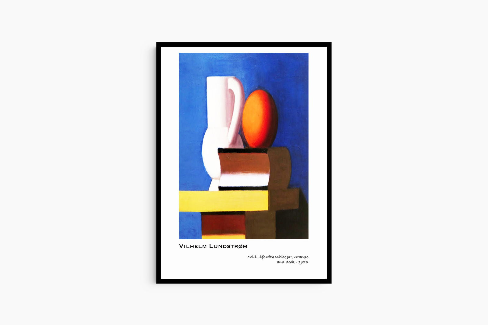 Vilhem Lundstrom - Still Life with White Jar, Orange and Book Poster - Hakyarts