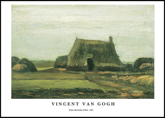 Vincent Van Gogh - Farm with Stacks of Peat Poster - Hakyarts