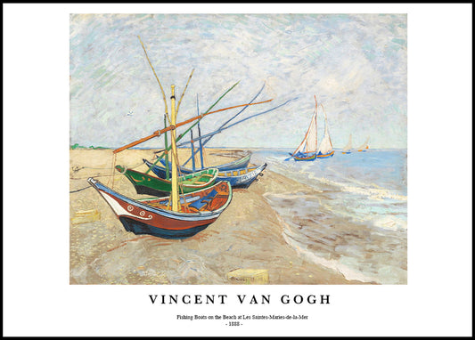 Vincent Van Gogh - Fishing Boats on the Beach Poster - Hakyarts