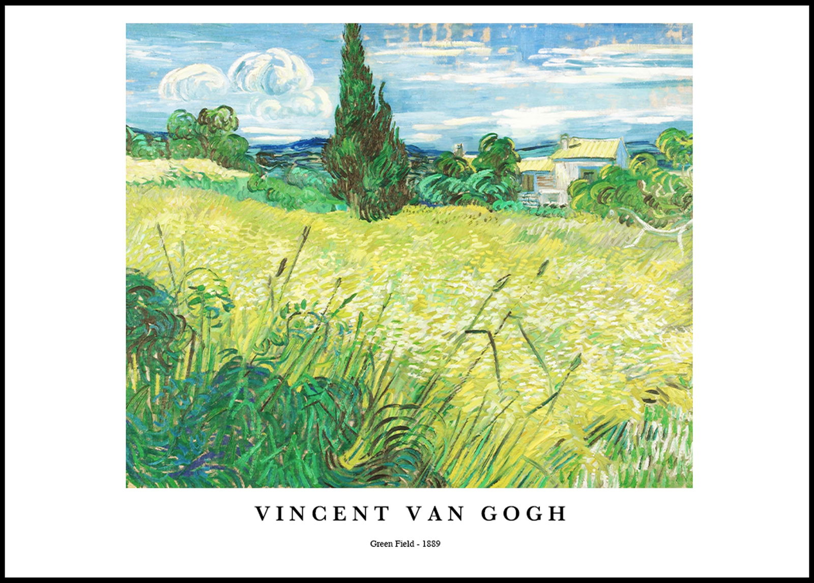 Vincent Van Gogh - Green Field Poster - Hakyarts