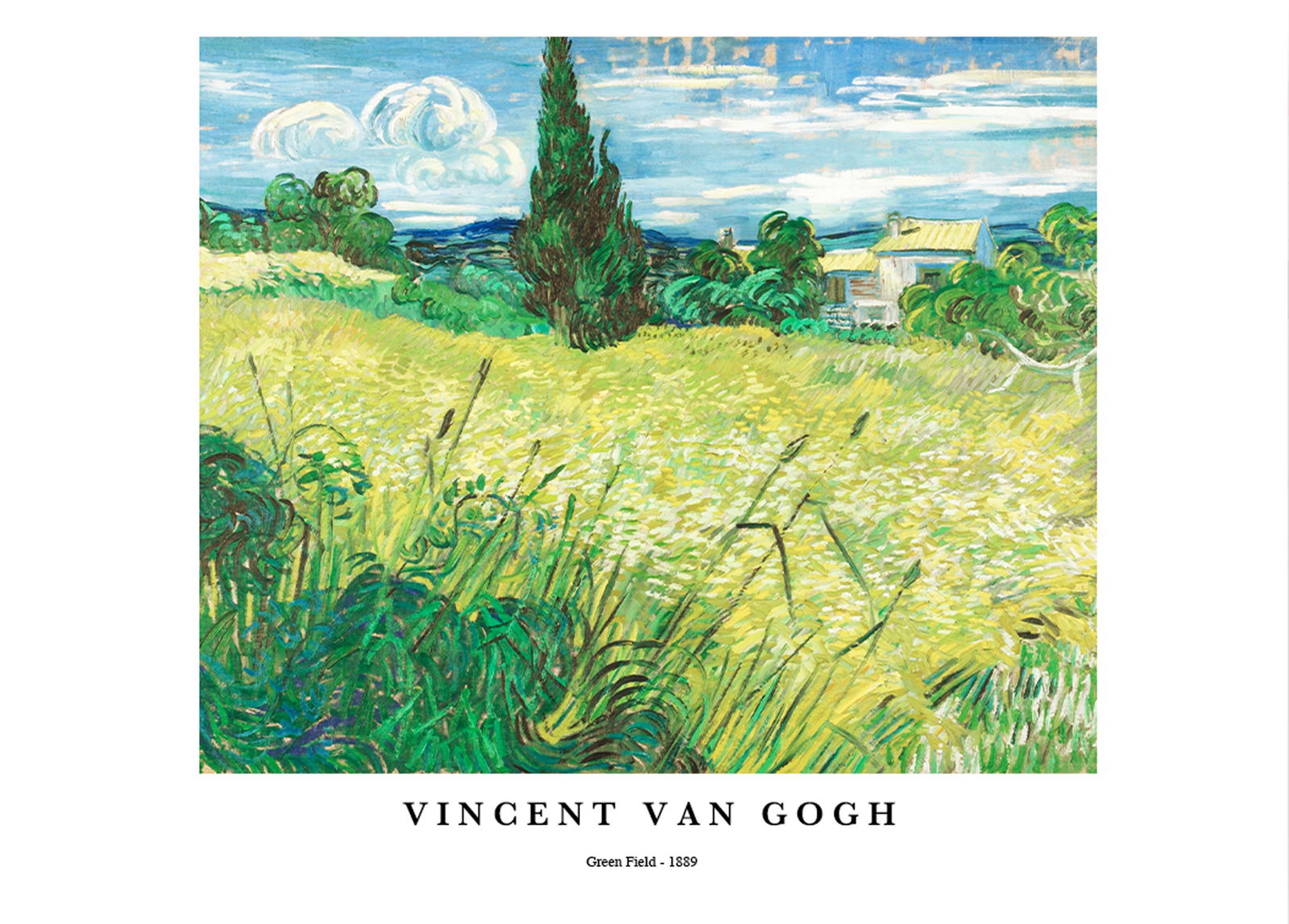 Vincent Van Gogh - Green Field Poster - Hakyarts