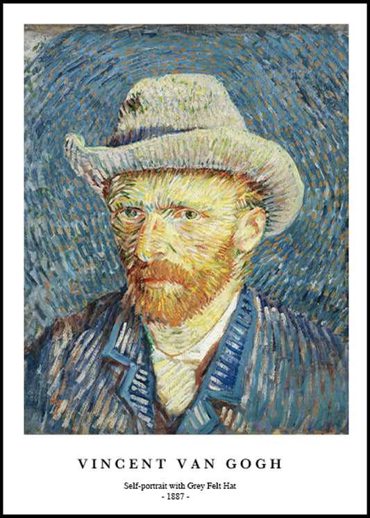 Vincent Van Gogh - Self-Portrait with Grey Felt Hat Poster - Hakyarts