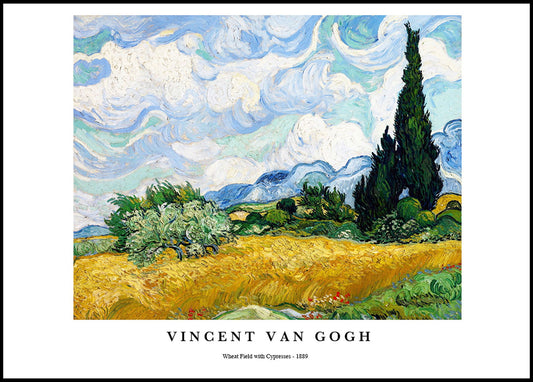 Vincent Van Gogh - Wheat Field with Cypresses Poster - Hakyarts