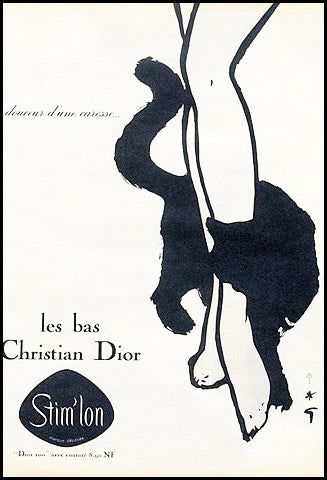 Vintage Dior ' Les Bas' Poster - Hakyarts