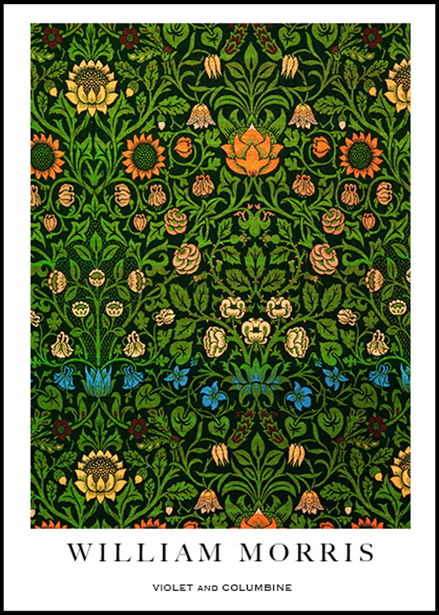 William Morris - Violet and Columbine Poster - Hakyarts