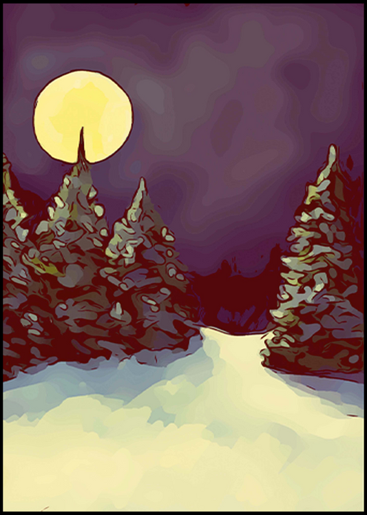 Winter Pine Trees Poster - Hakyarts