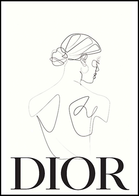 Woman Line Art Dior Poster - Hakyarts