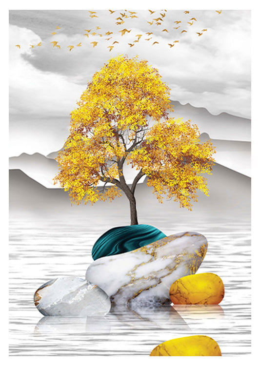 Yellow Tree Poster - Hakyarts