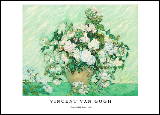 Vincent Van Gogh - Vase with Pink Roses Poster