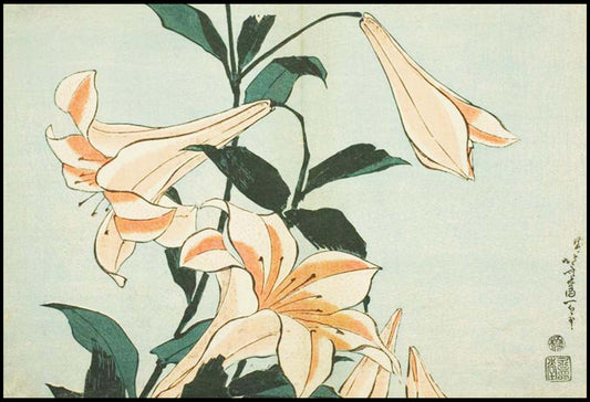 Katsushika Hokusai - Lilies
